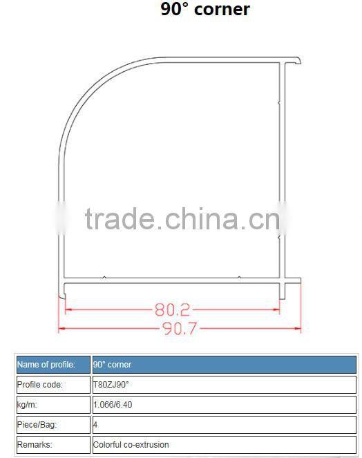 80 series 90 corner pvc quarter round
