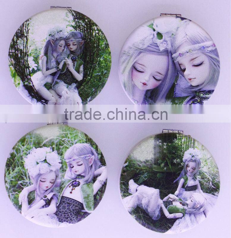 2014 hot sleeping Pitts & Yen round shape compact mirror shell ,MB132