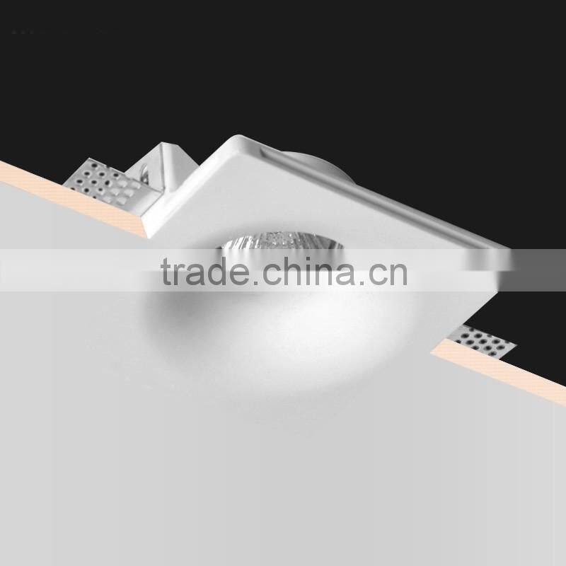 Indoor gypsum/plaster made LED recessed downlight 35W square GU10