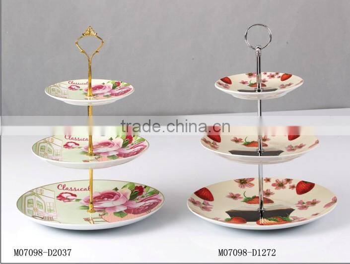 Porcelain home cake stand,China pocerlain dinner plate,cholocalate cake plate