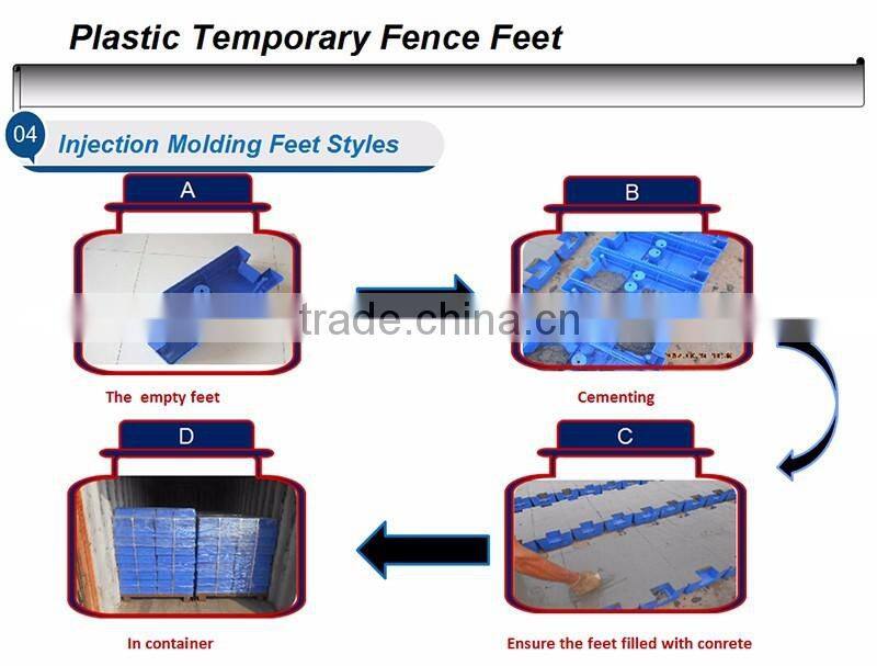 Blow/Injection Molded Temporary Fence Block with Plastic PE Material