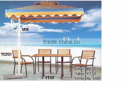 0503 aluminum furniture garden leisure sun lounge chair with an umbrella set YPS061