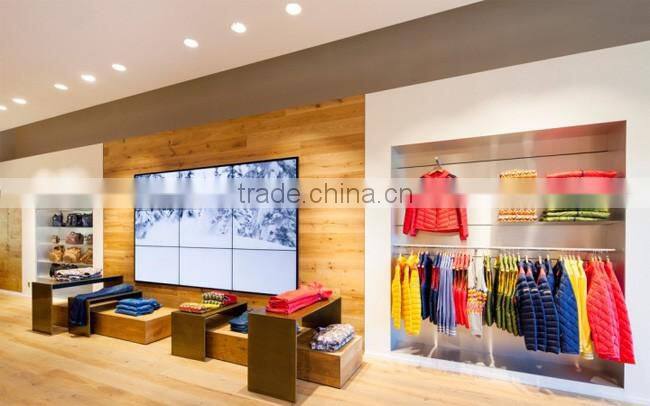 ME03 2016 Unique wood clothing display clothes display rack in store design for garments