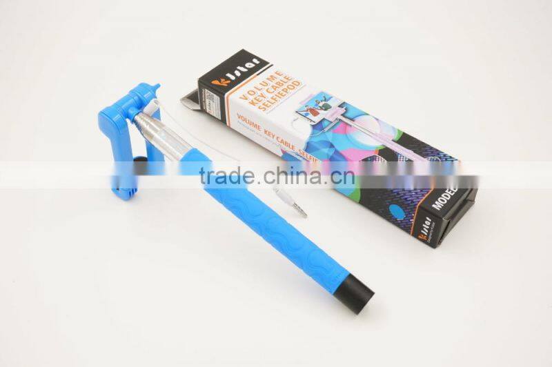 Wired Selfie Stick Handheld Monopod Built-in Shutter Extendable Mount Holder For iPhone
