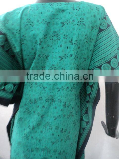 ethnic printed green color evening dress & kaftan / Womans wear long nightwear gowns in summer wear