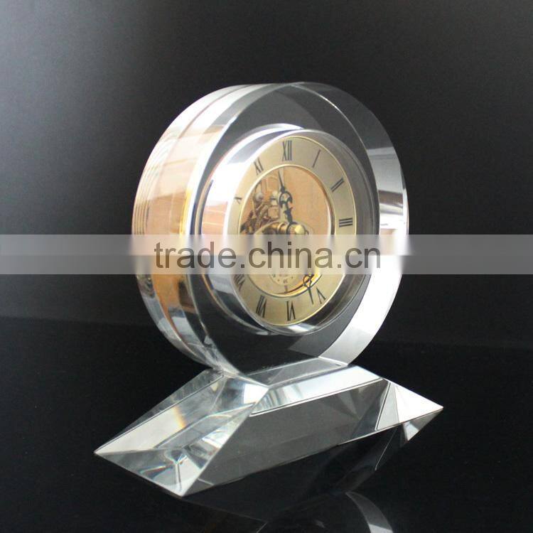 Round shaped crystal desktop clock