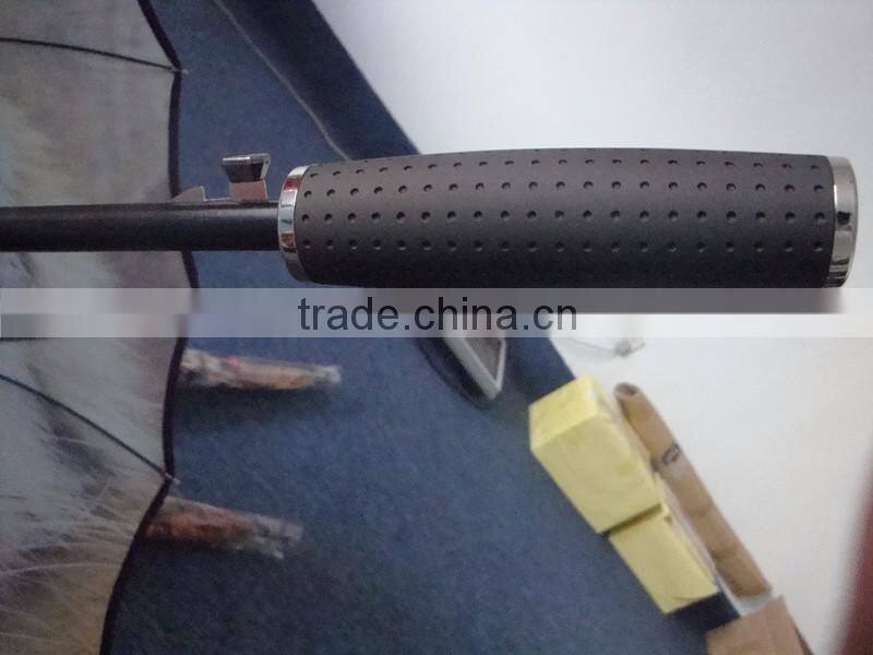 full digital walking stick lotus frame fibergalss one piece cover printed umbrella