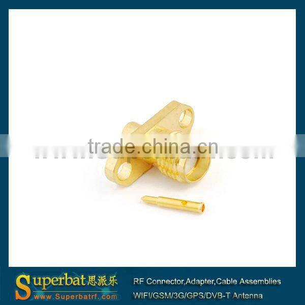 sma female RP-SMA Solder Jack(male pin) Flange connector for .086" cable
