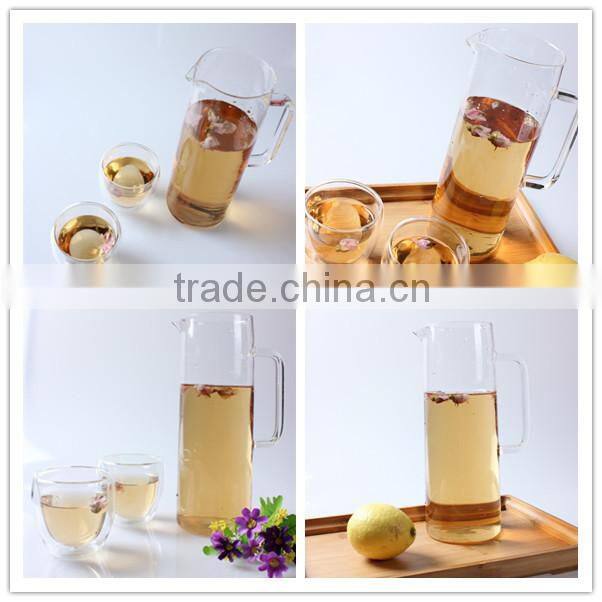 1.4L new product wholesale hand blown food grade high borosilicate clear glass water jug