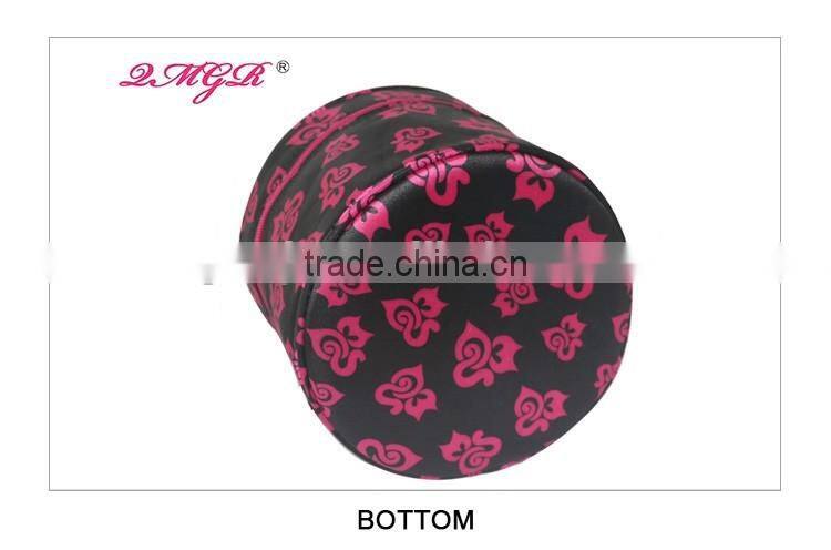 Wholesale lady Popular Satin Round Cosmetic Bag