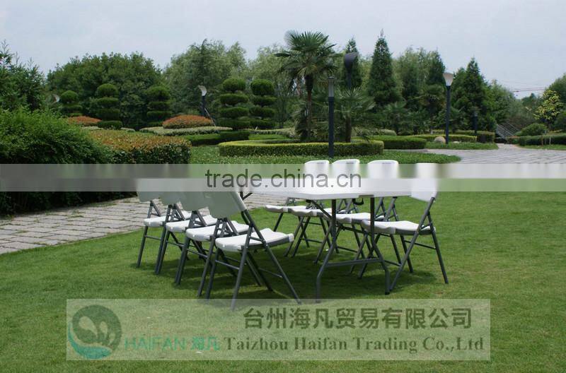6FT folding portable plastic picnic table /outdoor picnic table folding in half /cheap and light camping table