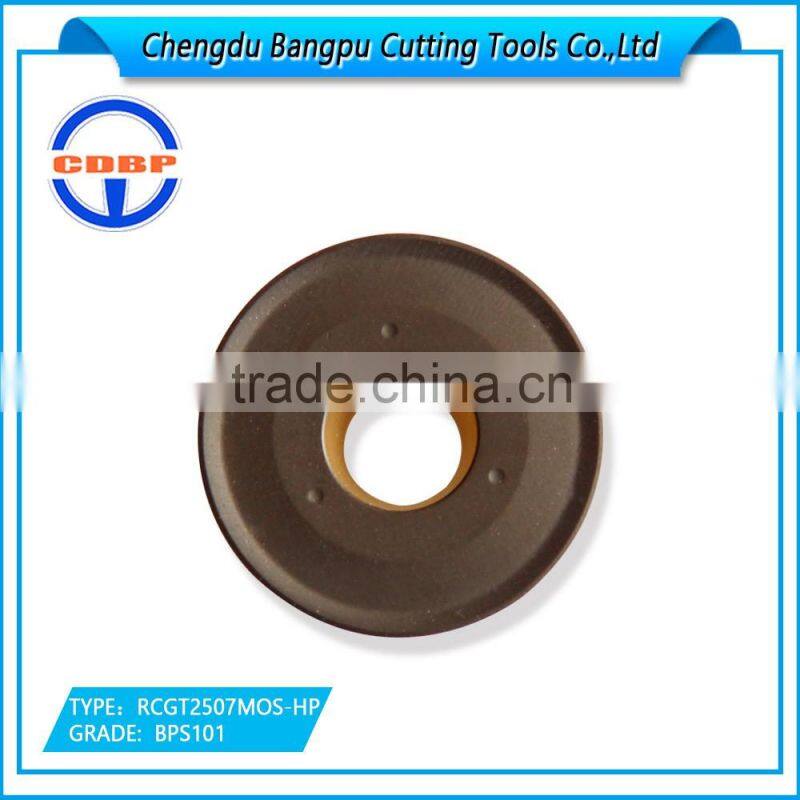 CDBP carbide insert turning RCGT2507MOS-HP steel processing