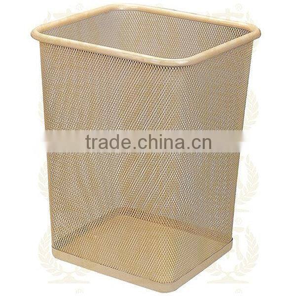Wholesale bulk quantity indoor paper dust bins/stackable metal wire trash bin