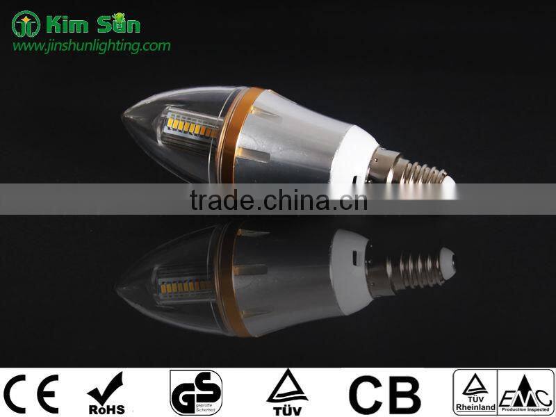 High quality led filament light lamp 5W E14 candle lamp