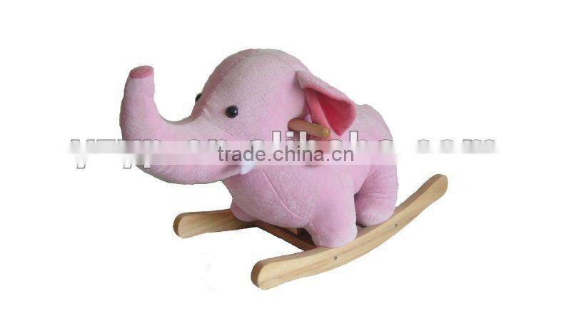 Plush pink elephant cheap rocking horse