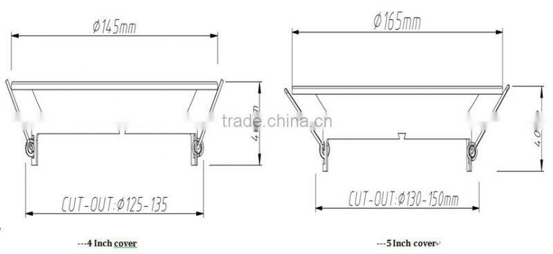 Singapore 15W, 4inch or 5inch cover, 110Lm/W,Emergency LED, Samsung LEDs, Dimming detachable embedded led downlight fitting