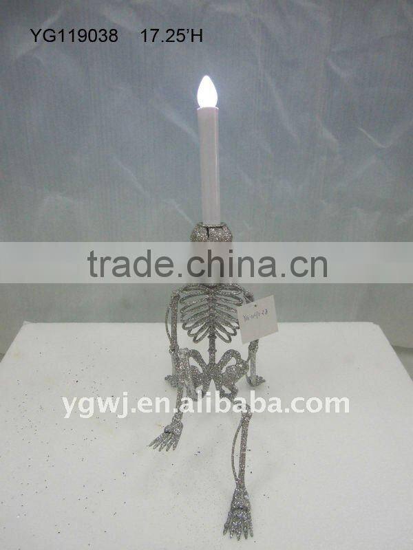 Halloween skull candle holder for led candle