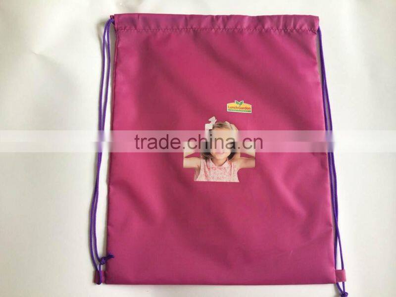 promotional 210d polyester drawstring backpack