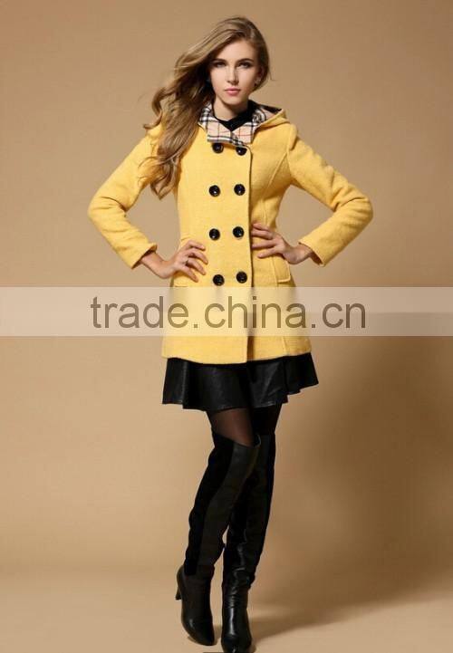 2015 High Quality Double Button New Fashion Coat Custom Long Style Cheaper Ladies Winter Coats Xxl