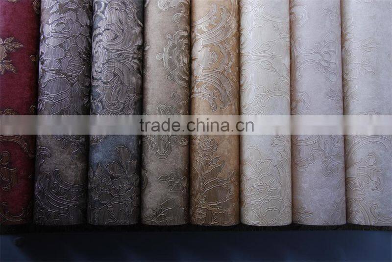 deep color embossing vinyl striped washable wallpaper