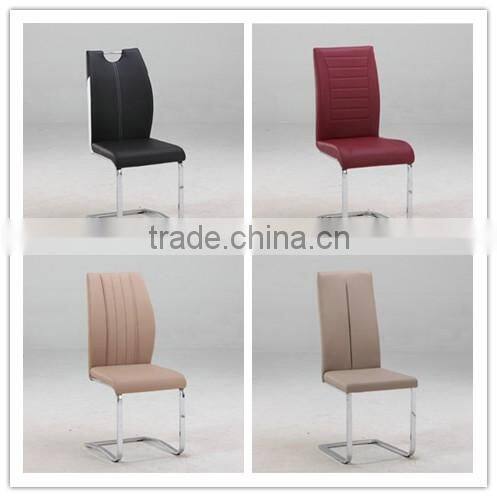 Hot sale C602 red PU seat and backrest with unique stitching dining chair