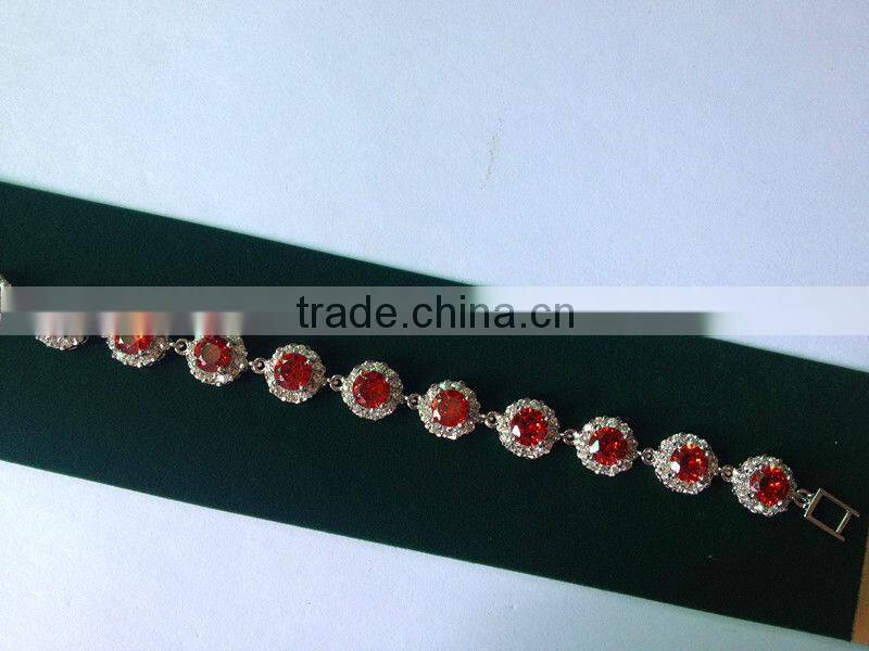 Wedding red CZ bridal bracelets