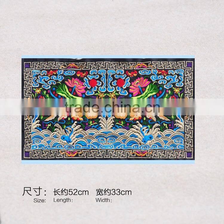 Golden fish patterns Embroidery Ethnic fabrics for bags