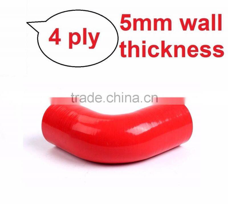 25mm high temperature reinforced automotive Red 90 degree silicone elbow hose rubber hose