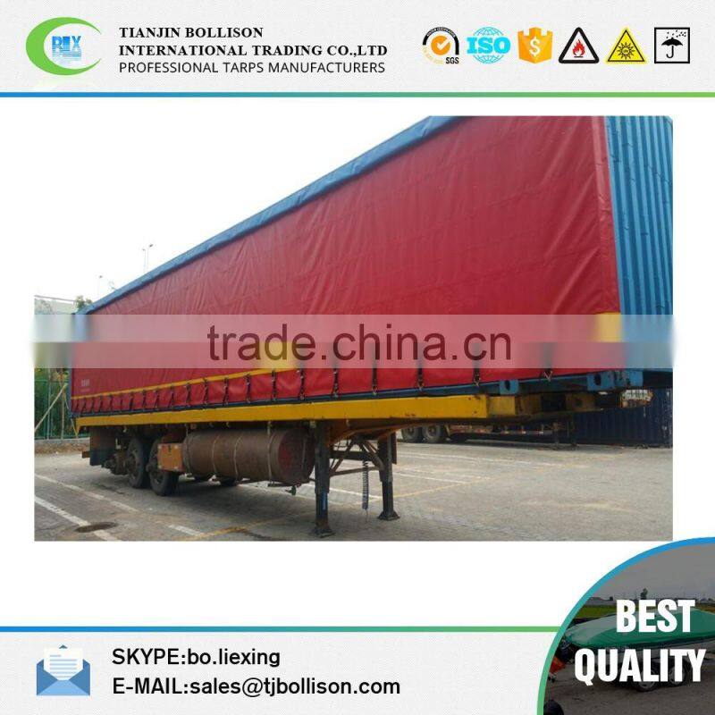 Super Quality Fire Retardant Waterproof Truck Side Curtains Tarpaulin, Durable Printed Container Side Curtain Tarpaulin