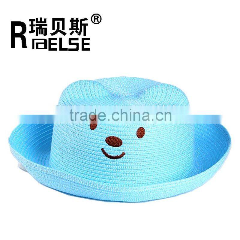 kid bear fashion paper straw hat