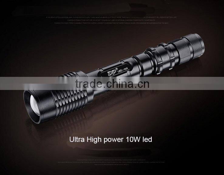 waterproof alluminum alloy led flat torch 2000lm