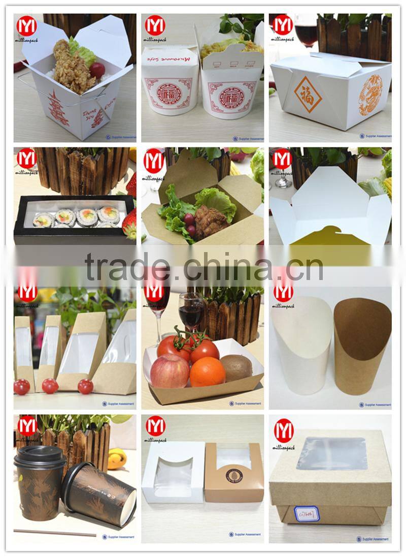 Take away disposable round paper salad box