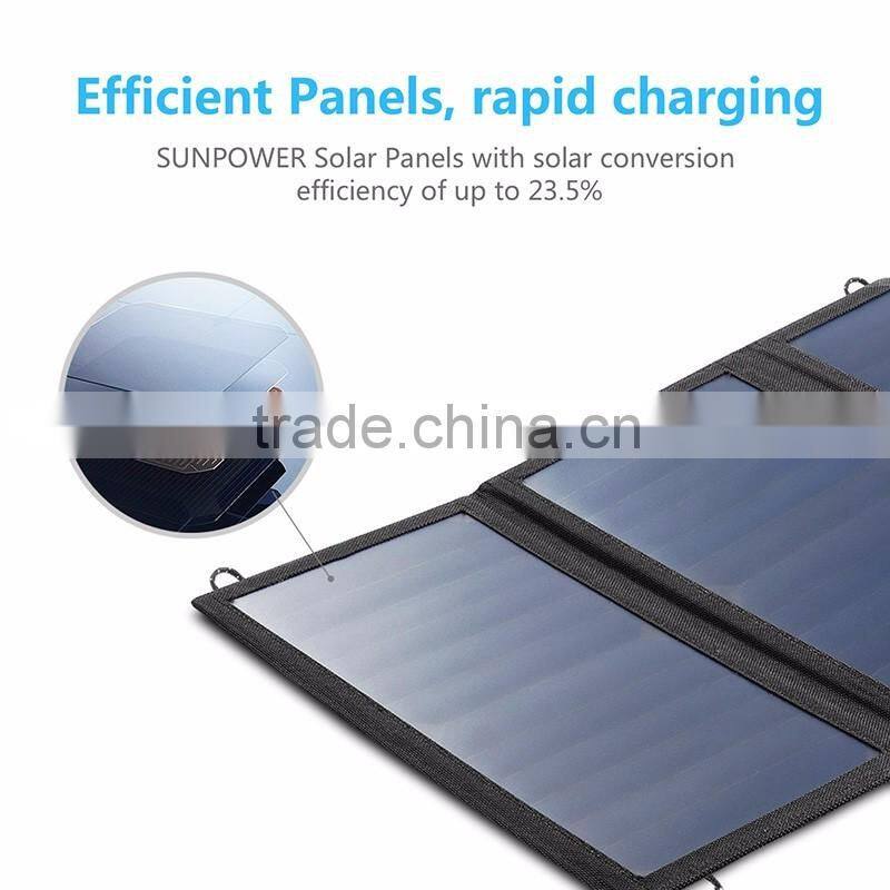 High efficiency 20W waterproof foldable solar mobile phone charger
