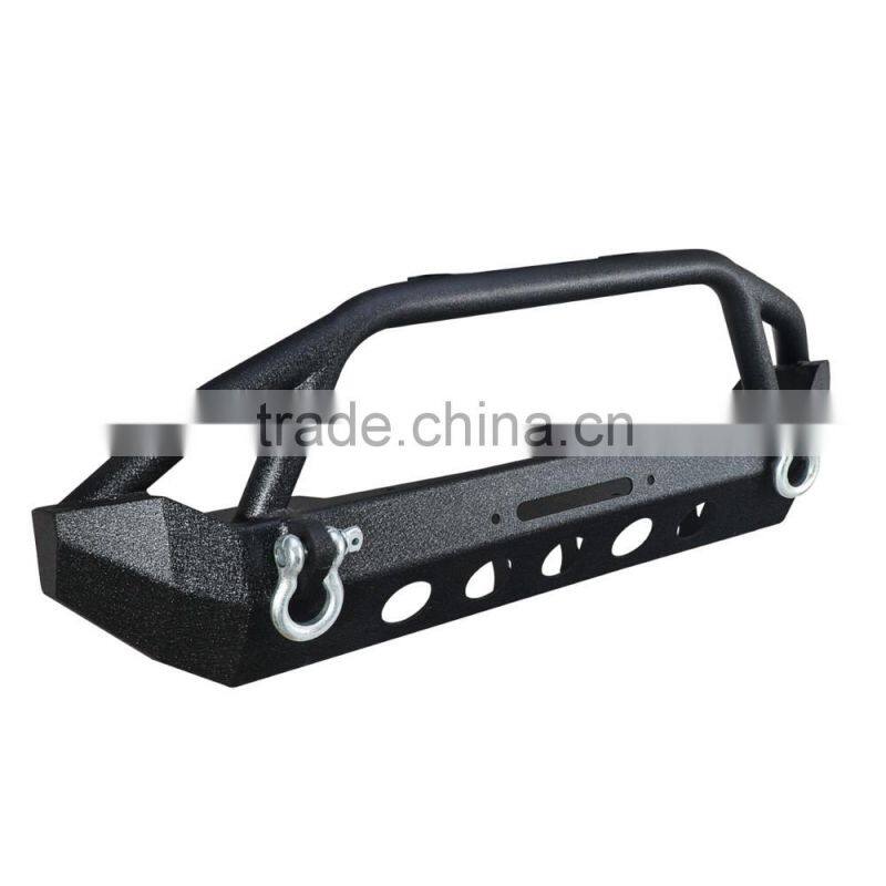 Penton Black Textured Front Bumper W/Winch Plate for 87-06 Jeep Wrangler TJ YJ