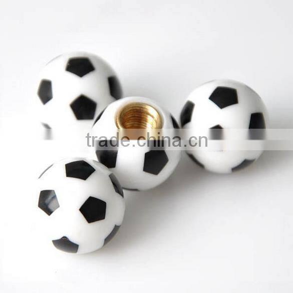 New arrival design mini football custom tire valve caps car valve cap