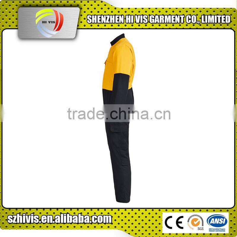 yellow navy work coverall flame retardant workwear/reflective workwear/flame resistant clothing