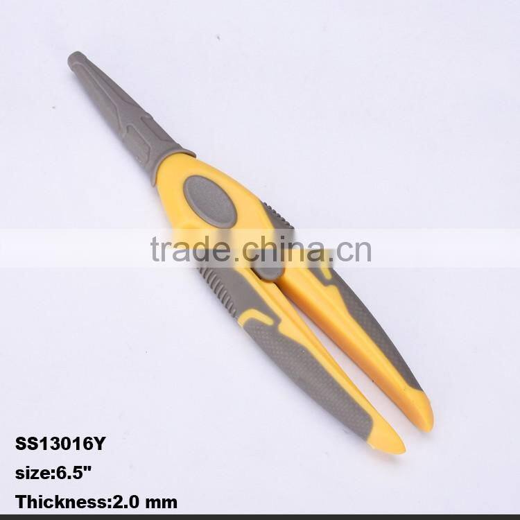 SS130110Y -2016 New style and design 2pcs 8"and 6.5" stainless steel sewing scissors with colorful PP+TPR handle