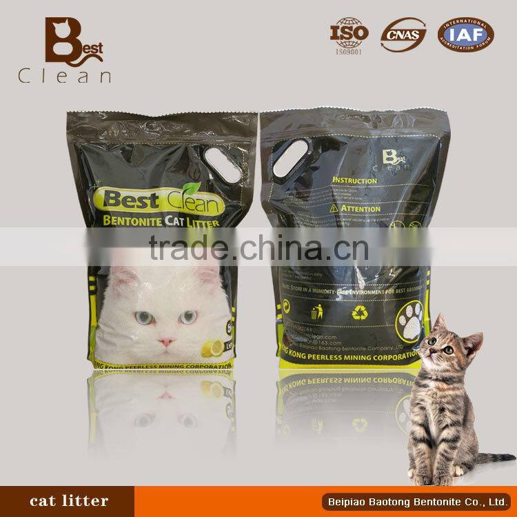 best clean brand lemon flavor pet cat litter bentonite clay cat litter