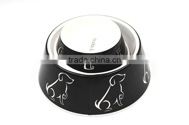 Anti-slip bottom base safe melamine pet feeding bowl, dog feeder