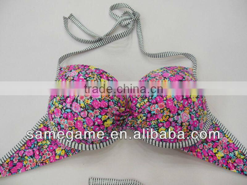 2014 printed girls bikini swimwear
