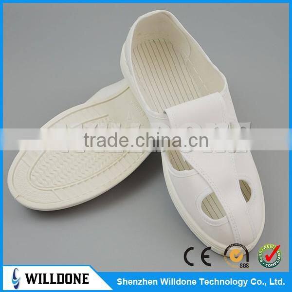 HOT!!! White Leather ESD Shoes, 4-Hole Antistatic Shoes