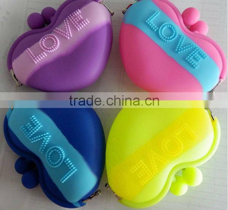 heart shape silicone wallet