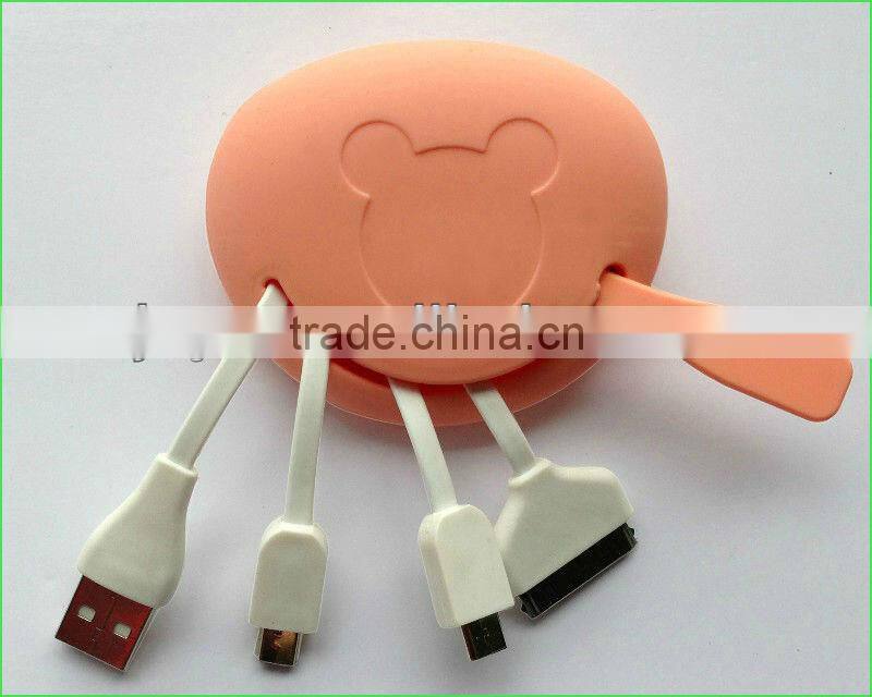 4 in 1 retractable usb cable for all mobile phone