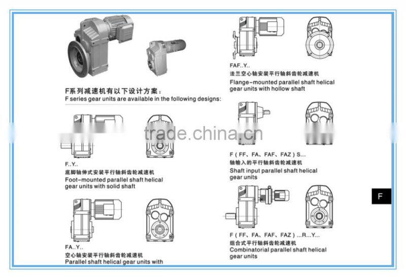 F series parallel shaft helical gear motor