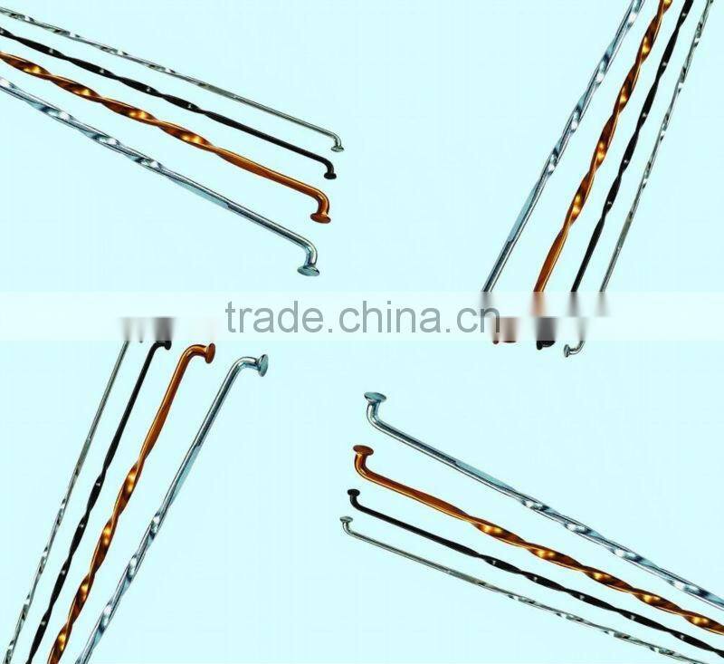 bicycle colored twisted wheel spoke