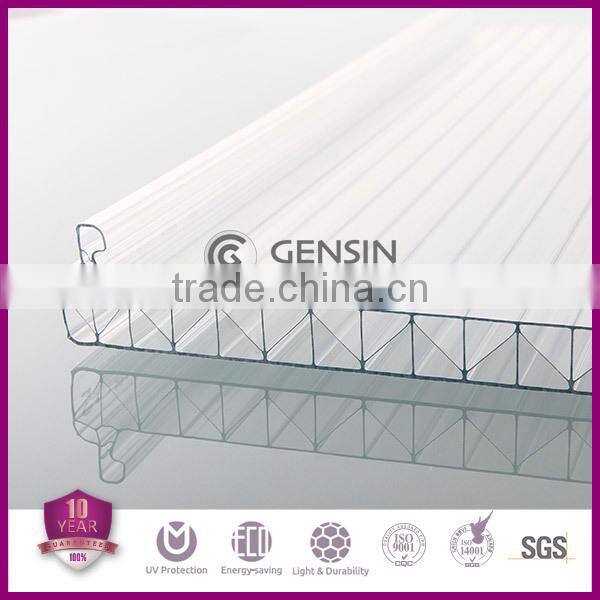 Haining 10mm W structure U-lock polycarbonate sheet 10-year quality guarantee