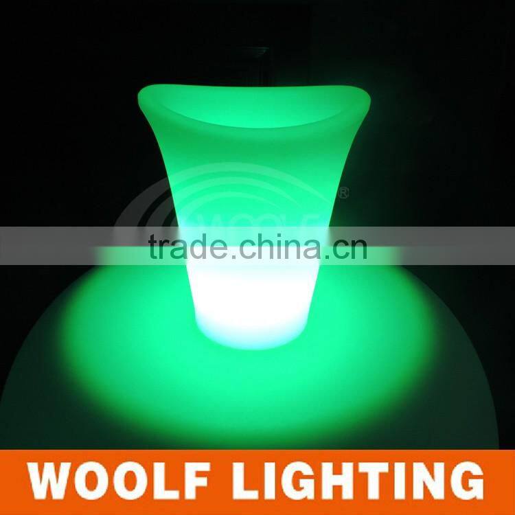 plastic illuminated led garden flower pot lamp light pot outdoor