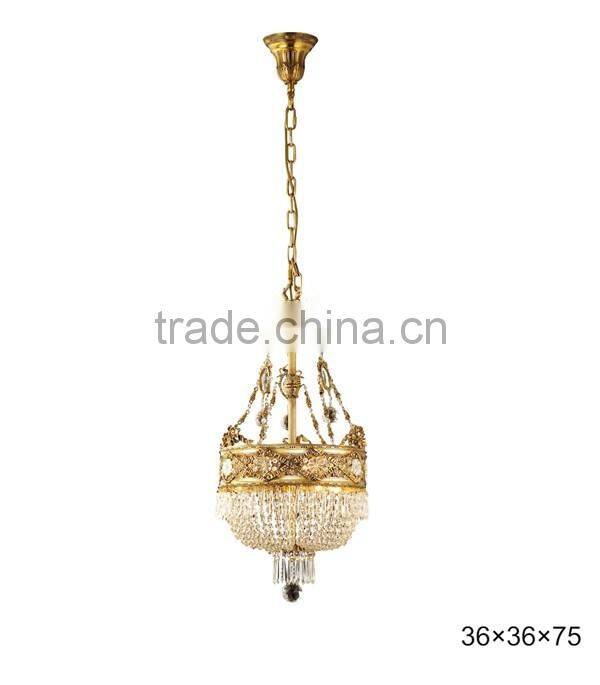 Luxury Crystal & Bronze Pendant light, Elegant Design Brass Chandelier Crystal Drop, Noble Hotel Ceiling Lamp