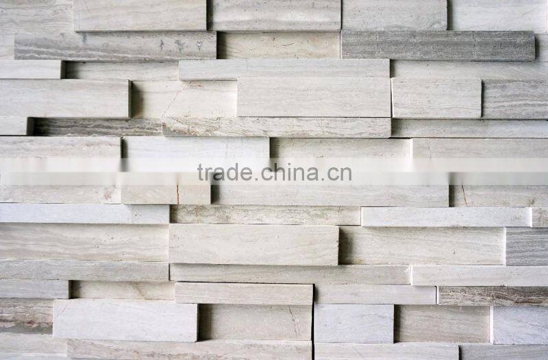 Chinese white wooden marble cutural stone