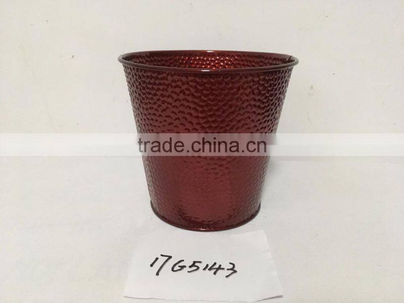 cheap 6.5 inch silver galvanized metal bucket vase for flower arrangements